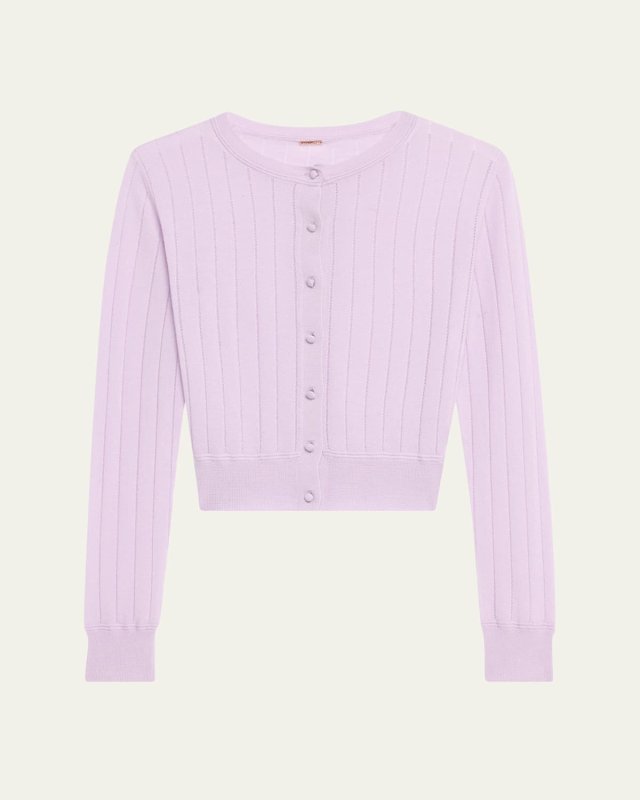 Pointelle Silk Cardigan